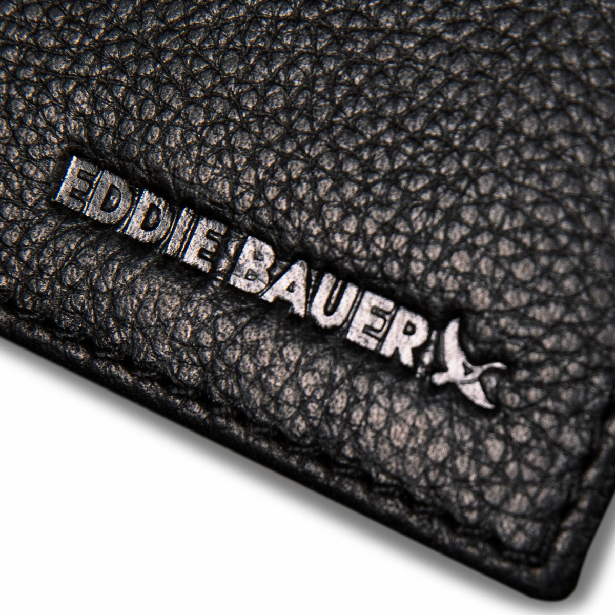 EB Signature Logo Leather Bifold with Money Clip Wallet | Eddie Bauer