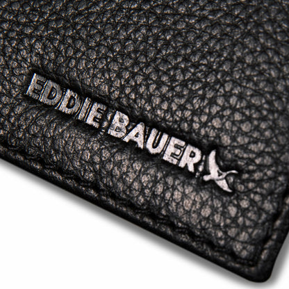 EB Signature Logo Leather Bifold with Money Clip Wallet | Eddie Bauer