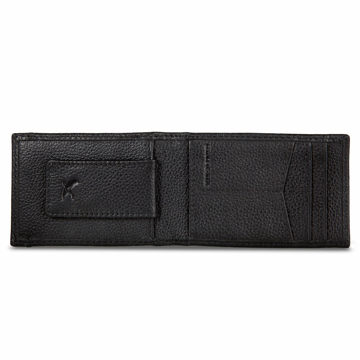 EB Signature Logo Leather Bifold with Money Clip Wallet | Eddie Bauer