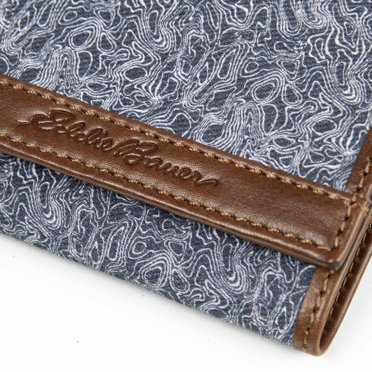 Pioneer Leather and Printed Cotton Canvas Trifold Wallet | Eddie Bauer