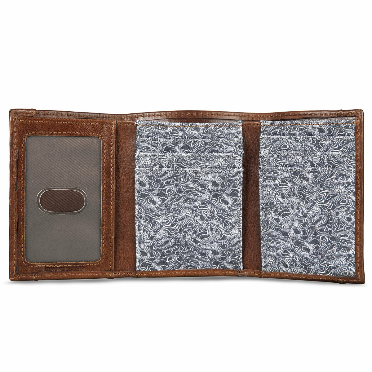 Pioneer Leather and Printed Cotton Canvas Trifold Wallet | Eddie Bauer