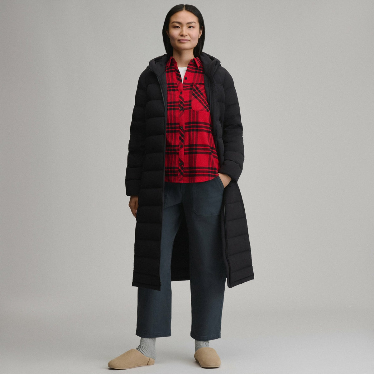 Women's EB Stretch Down Hooded Duffle Coat | Eddie Bauer