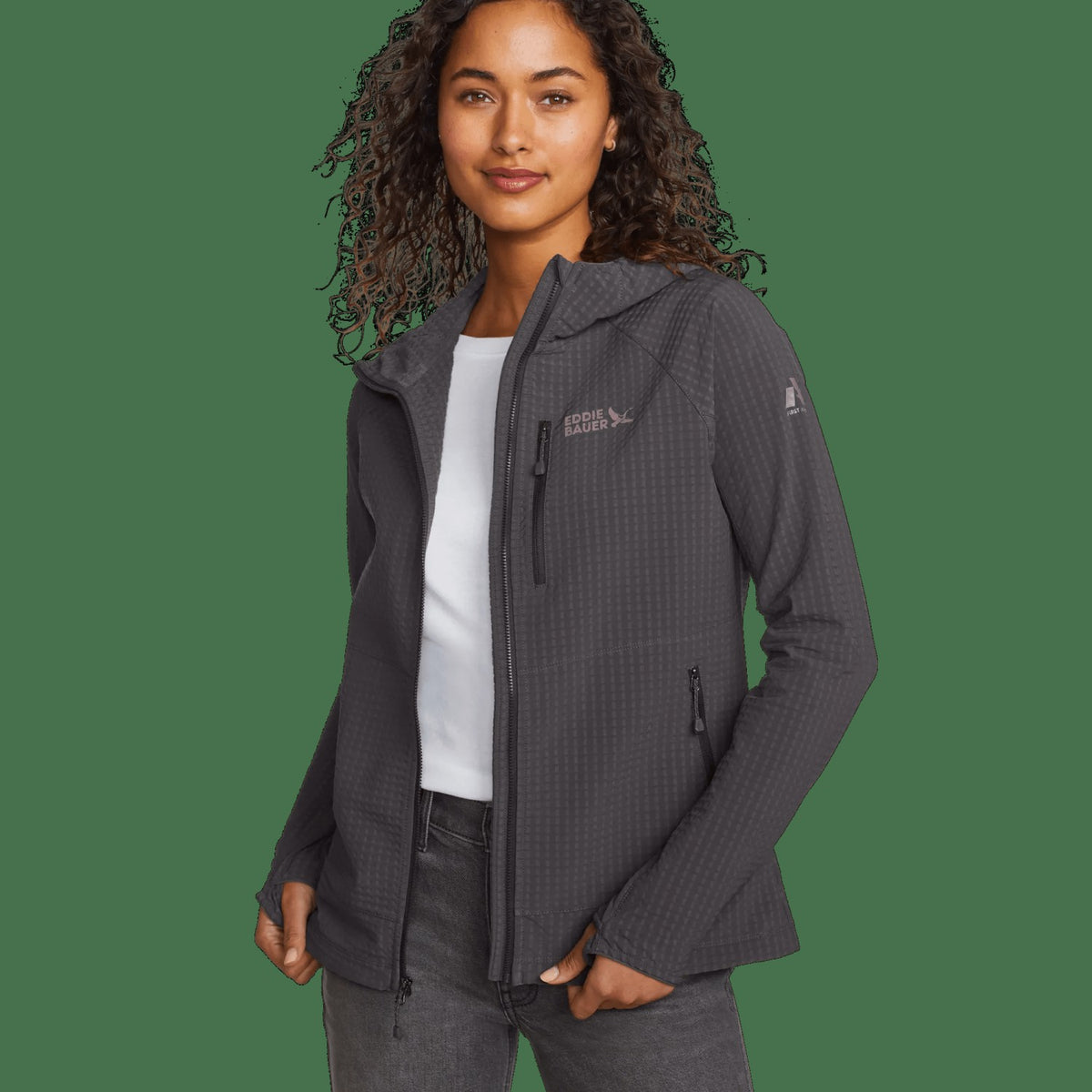 Women's Sandstone Backbone Grid Hoodie | Eddie Bauer