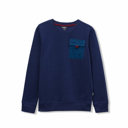 Kids Boys Camp Fleece Pocket Crewneck | Eddie Bauer