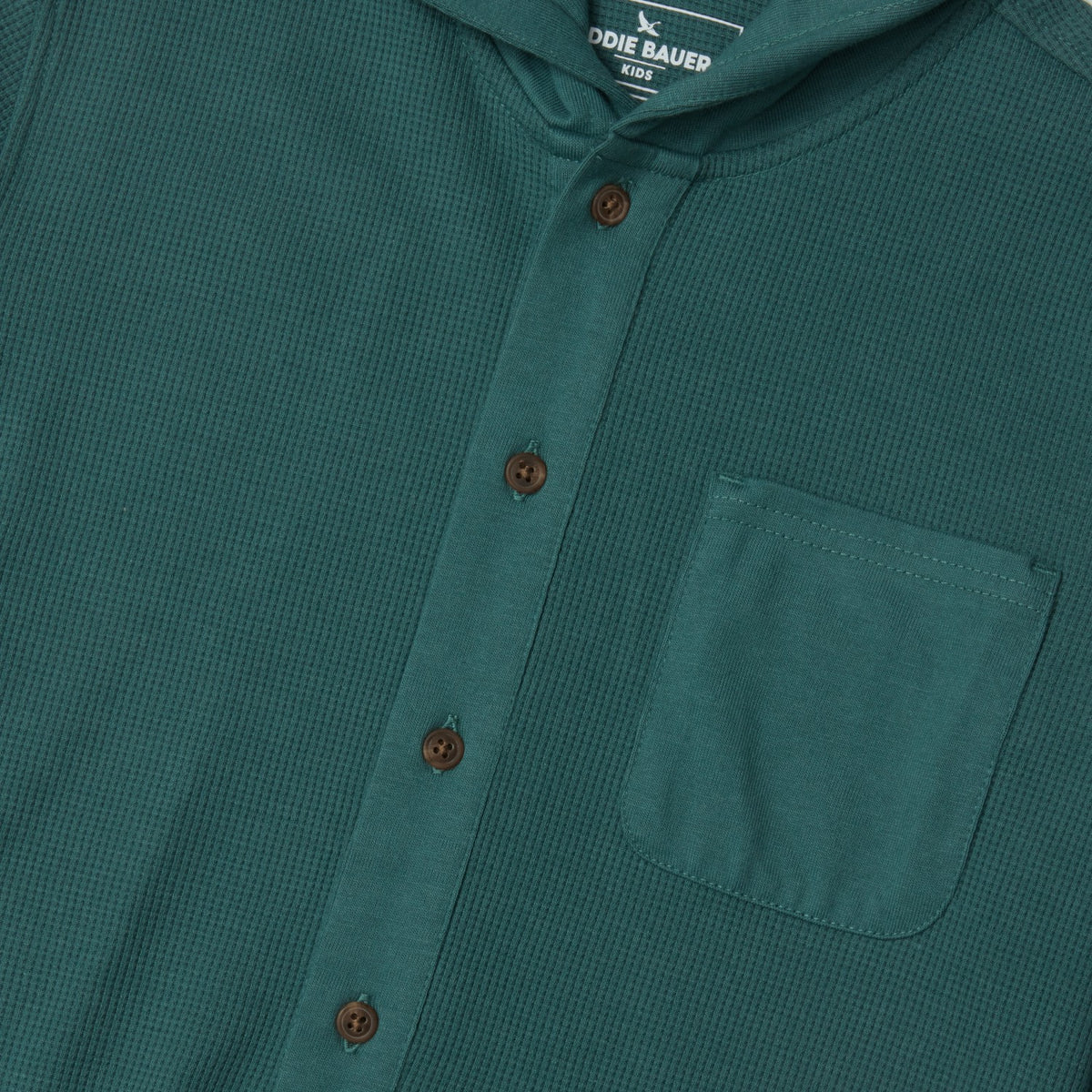 Boys Basin Thermal Hooded Button Down | Eddie Bauer