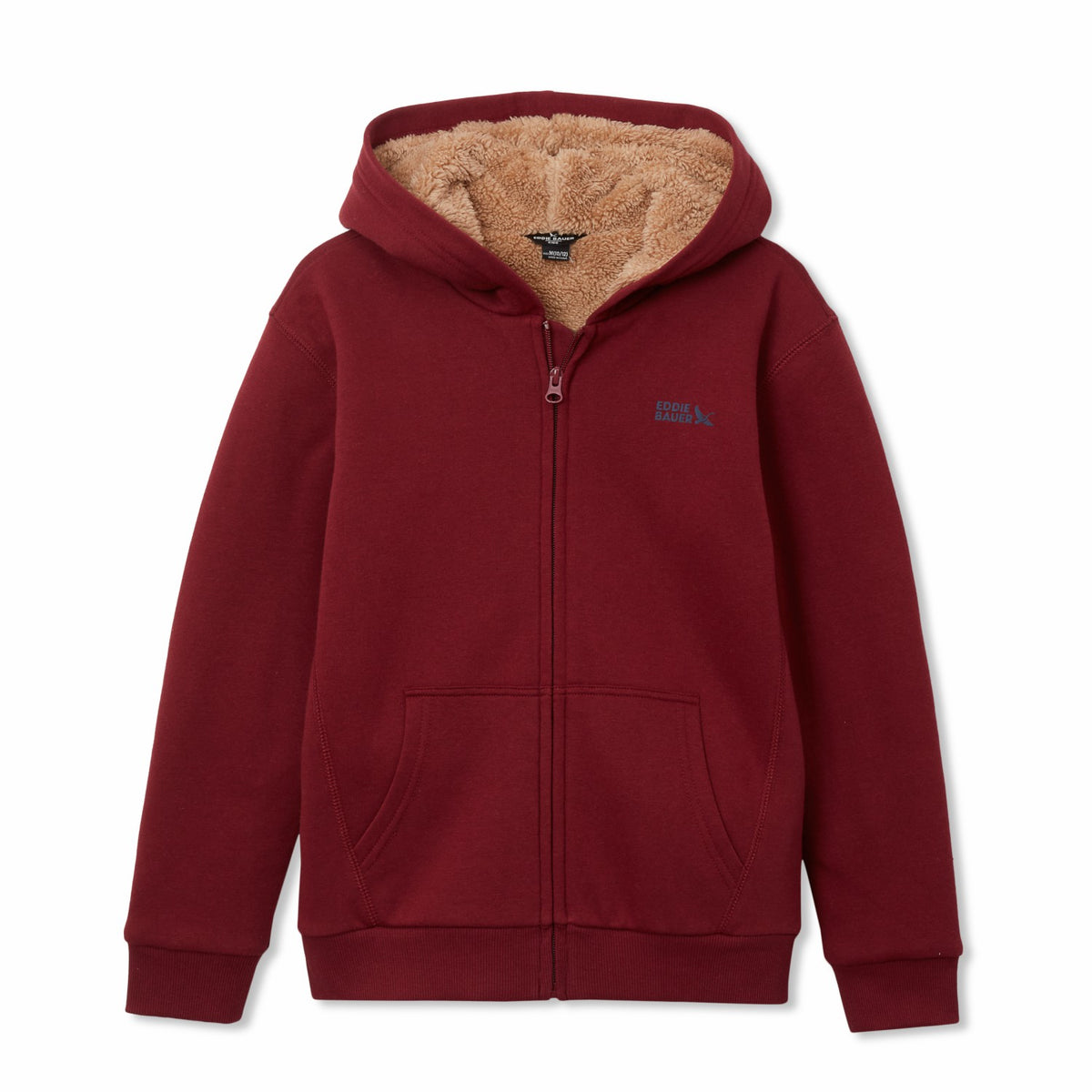 Boys Camp Fleece Faux Shearling-Lined Hoodie | Eddie Bauer