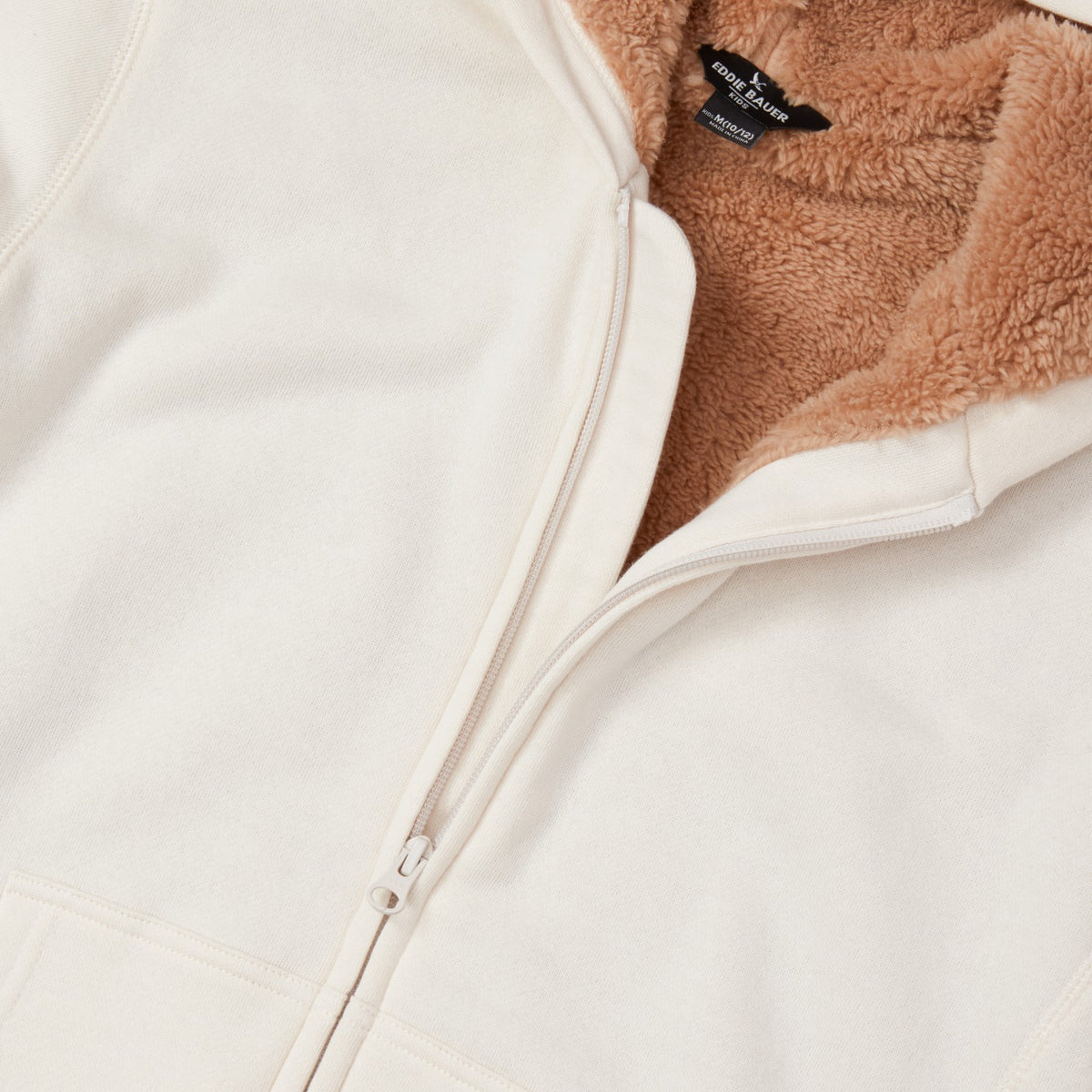 Boys Camp Fleece Faux Shearling-Lined Hoodie | Eddie Bauer