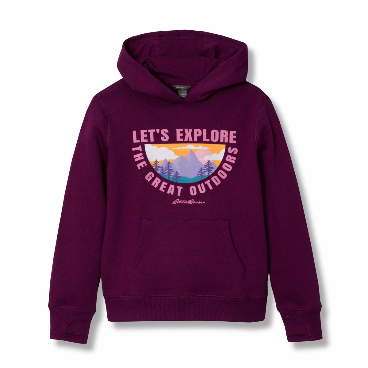 Kids Girls Graphic Camp Fleece Hoodie | Eddie Bauer