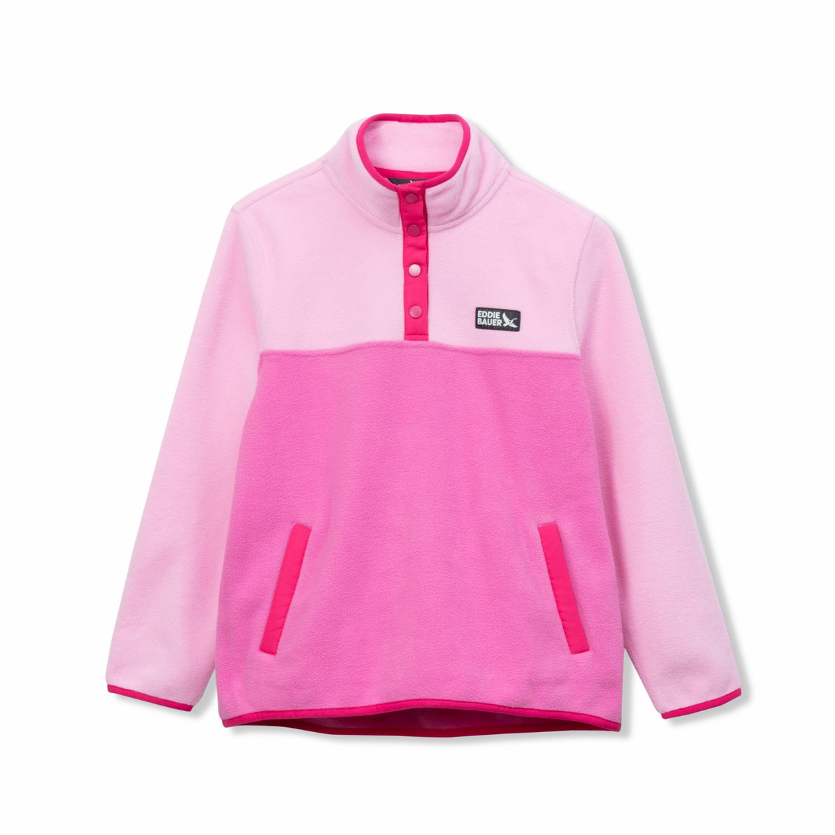 Kids Girls Quest Fleece Snap Neck Pullover | Eddie Bauer