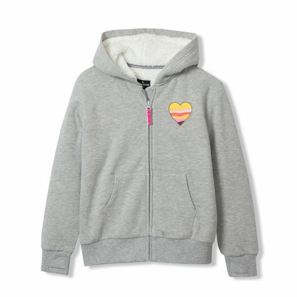 Kids Girls Camp Fleece Faux Shearling-Lined Hoodie | Eddie Bauer