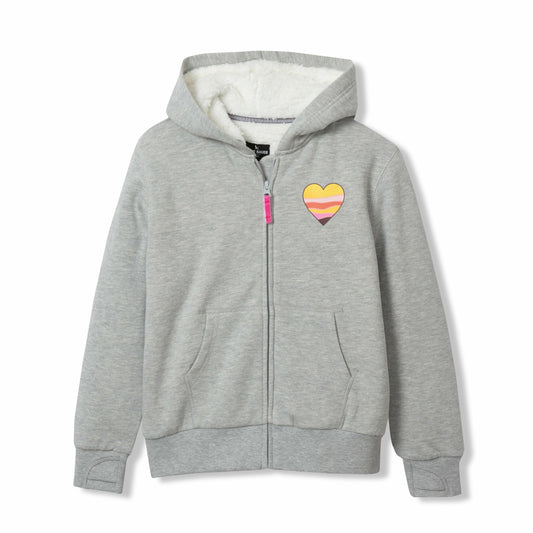 Kids Girls Camp Fleece Faux Shearling-Lined Hoodie | Eddie Bauer