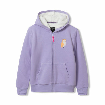 Kids Girls Camp Fleece Faux Shearling-Lined Hoodie | Eddie Bauer