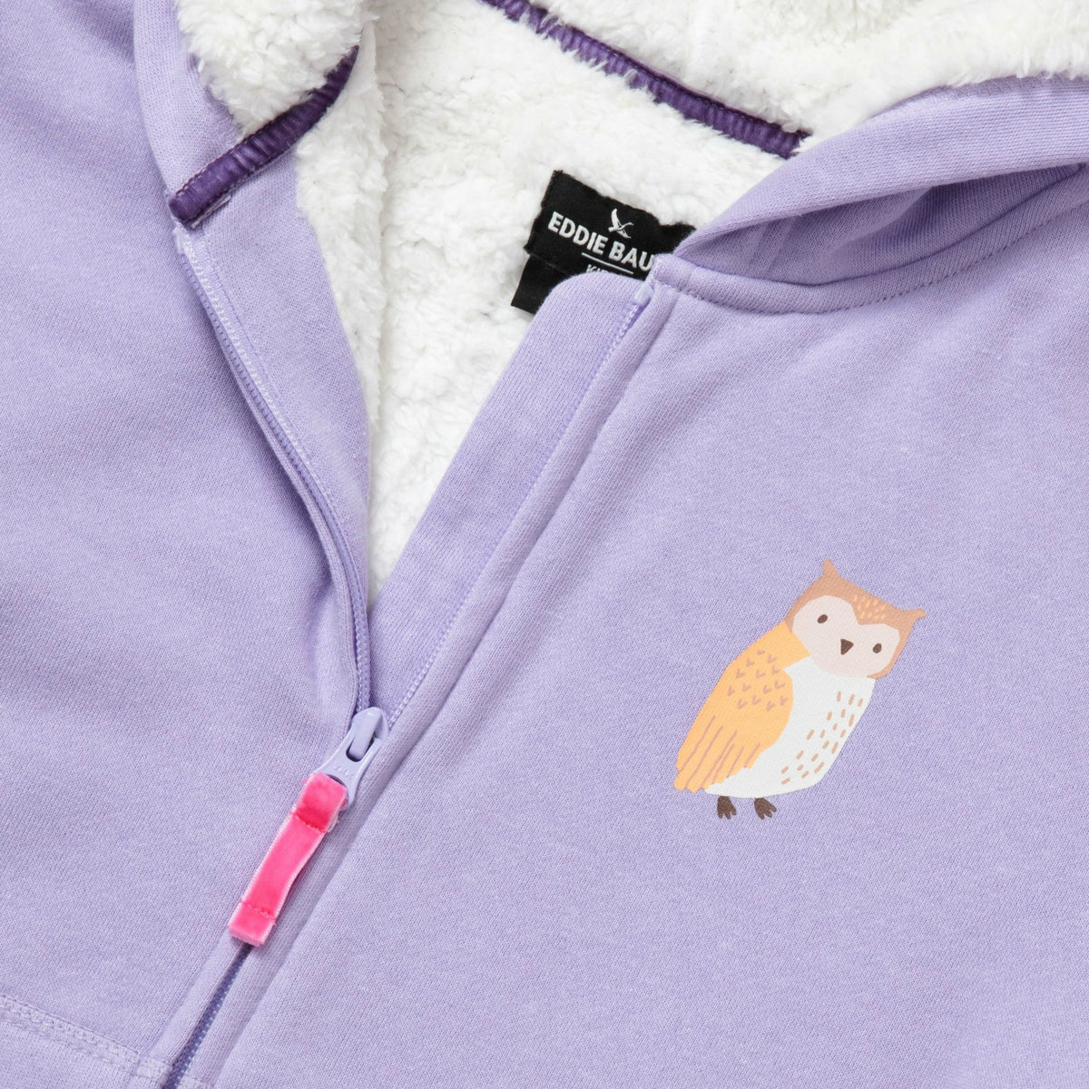 Kids Girls Camp Fleece Faux Shearling-Lined Hoodie | Eddie Bauer