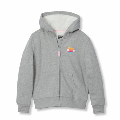Kids Girls Camp Fleece Faux Shearling-Lined Hoodie | Eddie Bauer