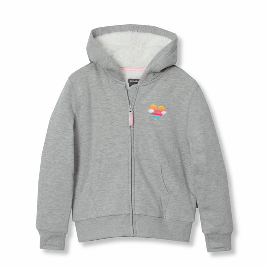 Kids Girls Camp Fleece Faux Shearling-Lined Hoodie | Eddie Bauer