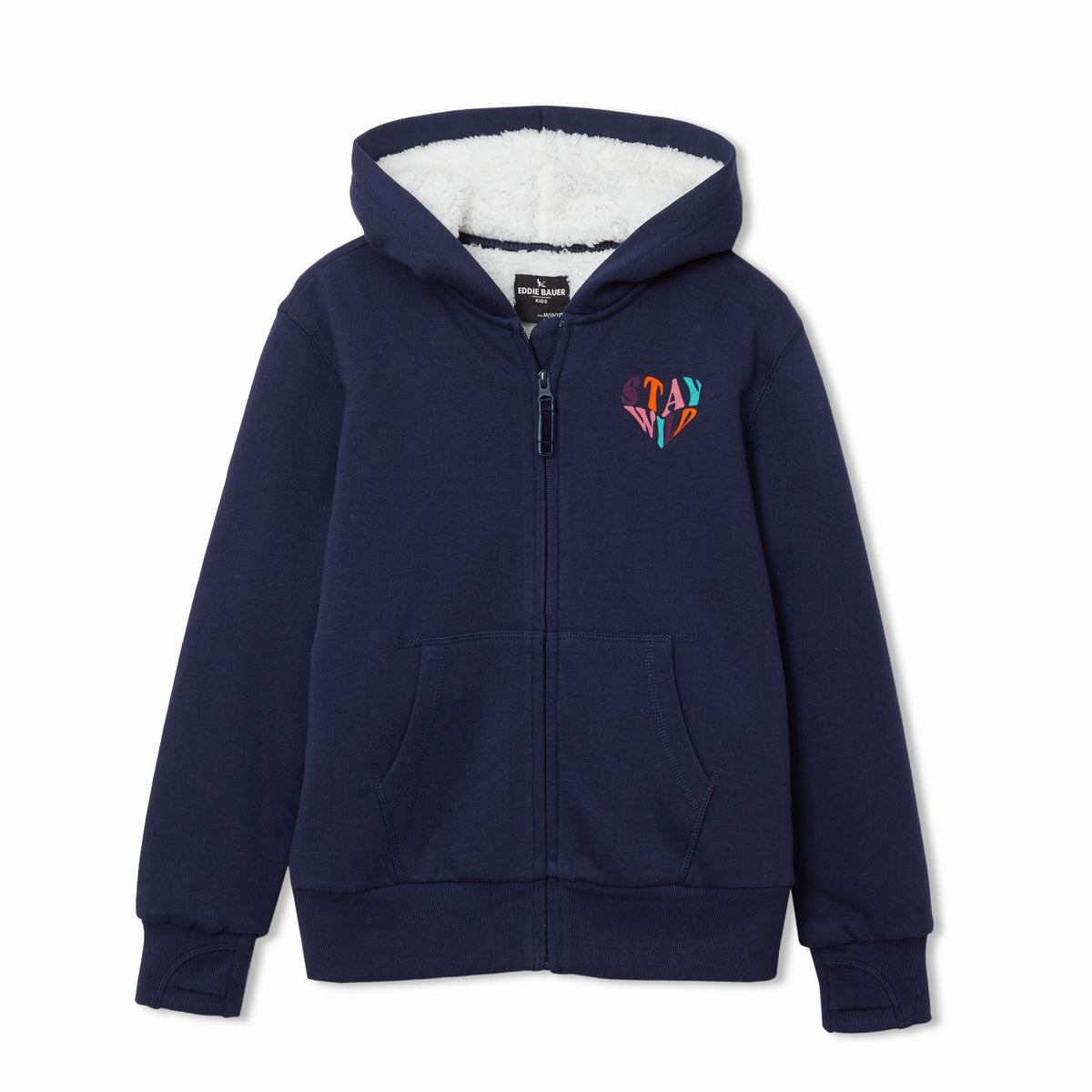 Girls Camp Fleece Faux Shearling-Lined Hoodie | Eddie Bauer