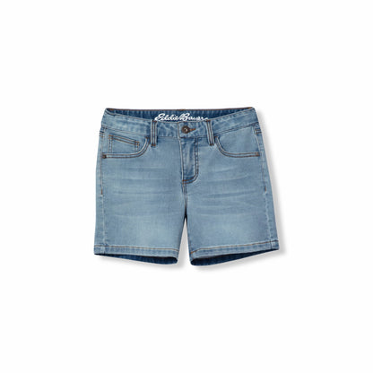 Kids Girls Flex Knit Denim Shorts | Eddie Bauer