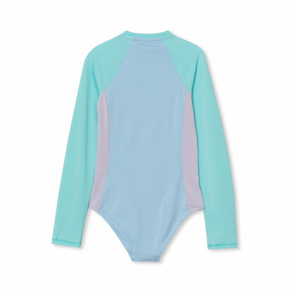 Girls Sea Spray LS One PC Zip Front Swimsuit | Eddie Bauer
