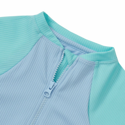 Girls Sea Spray LS One PC Zip Front Swimsuit | Eddie Bauer