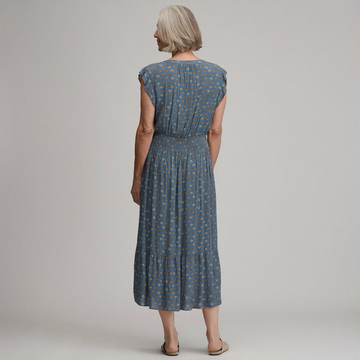 Women's Flutter Sleeve Smocked Waist Midi Dress | Eddie Bauer