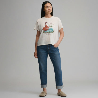 Women's Short-Sleeve Relaxed Boyfriend Graphic T-Shirt - Goose | Eddie Bauer