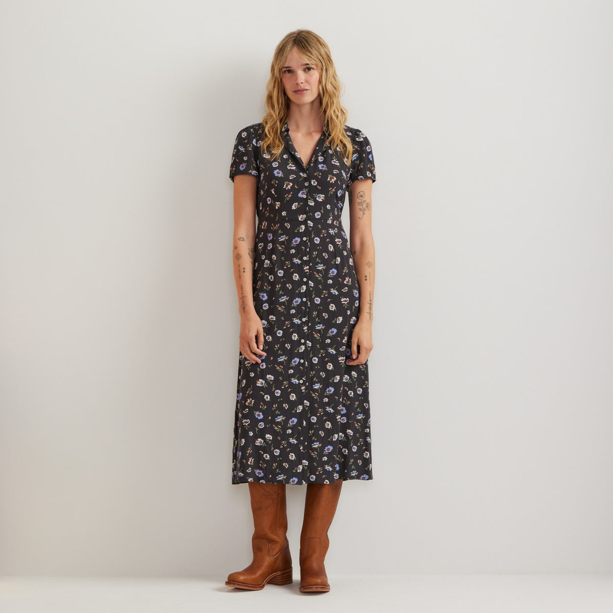Women's Camp Collar SS Midi Dress | Eddie Bauer