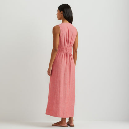 Women's Button Front Sl Midi Dress | Eddie Bauer