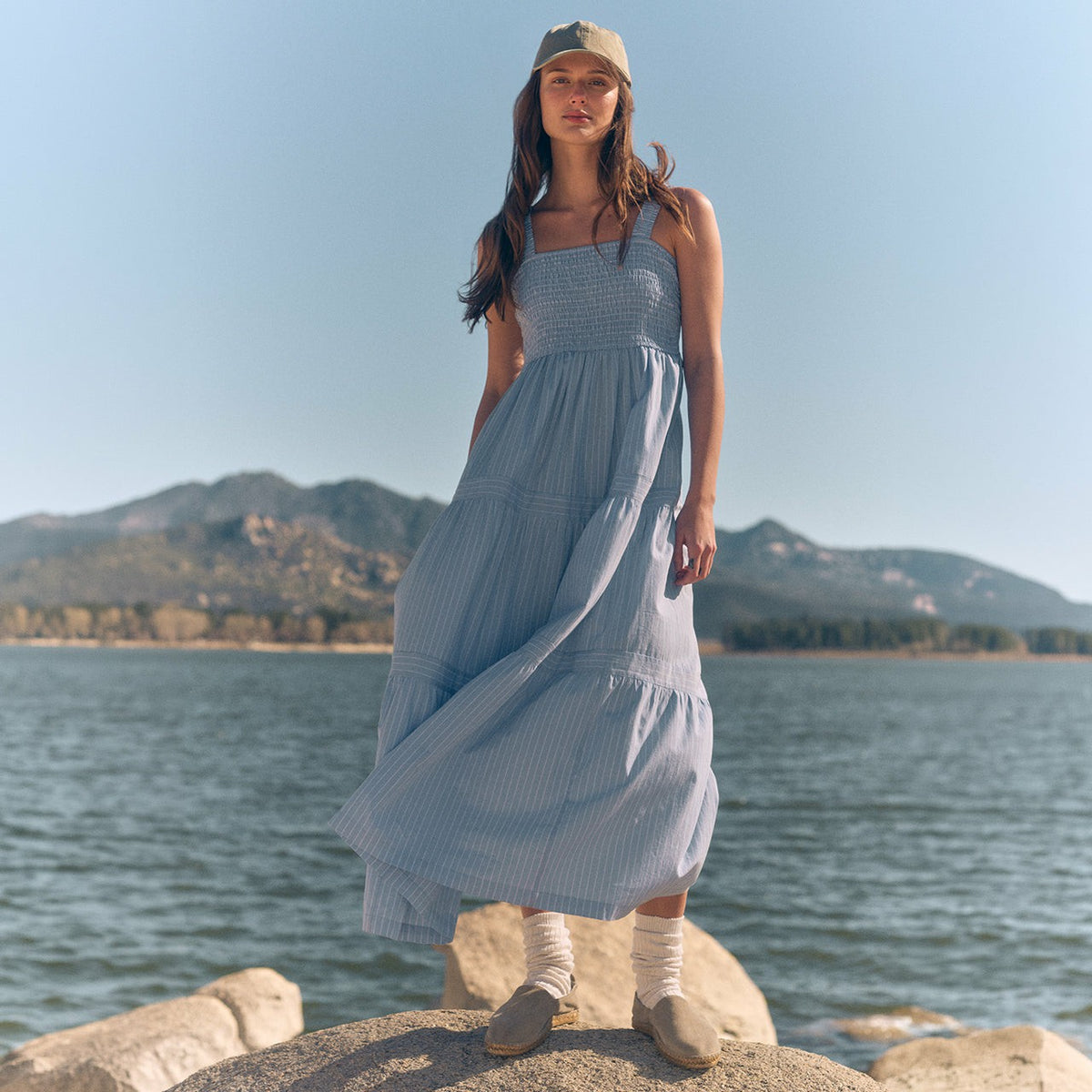 Women's Smocked Tiered Midi Dress | Eddie Bauer