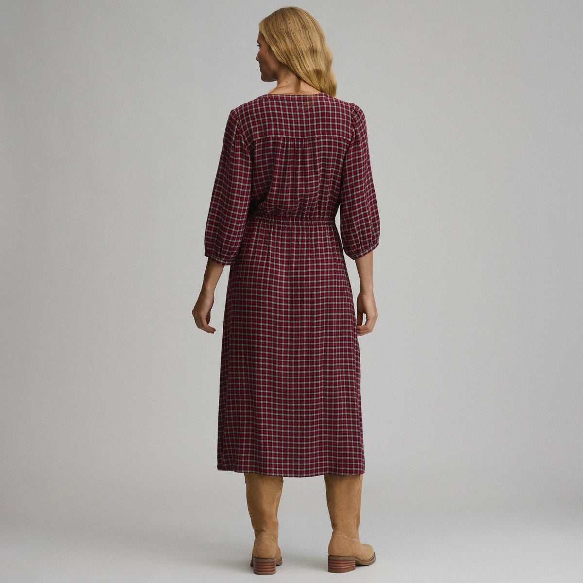 Women's Plaid Button Front Belted Midi Dress | Eddie Bauer
