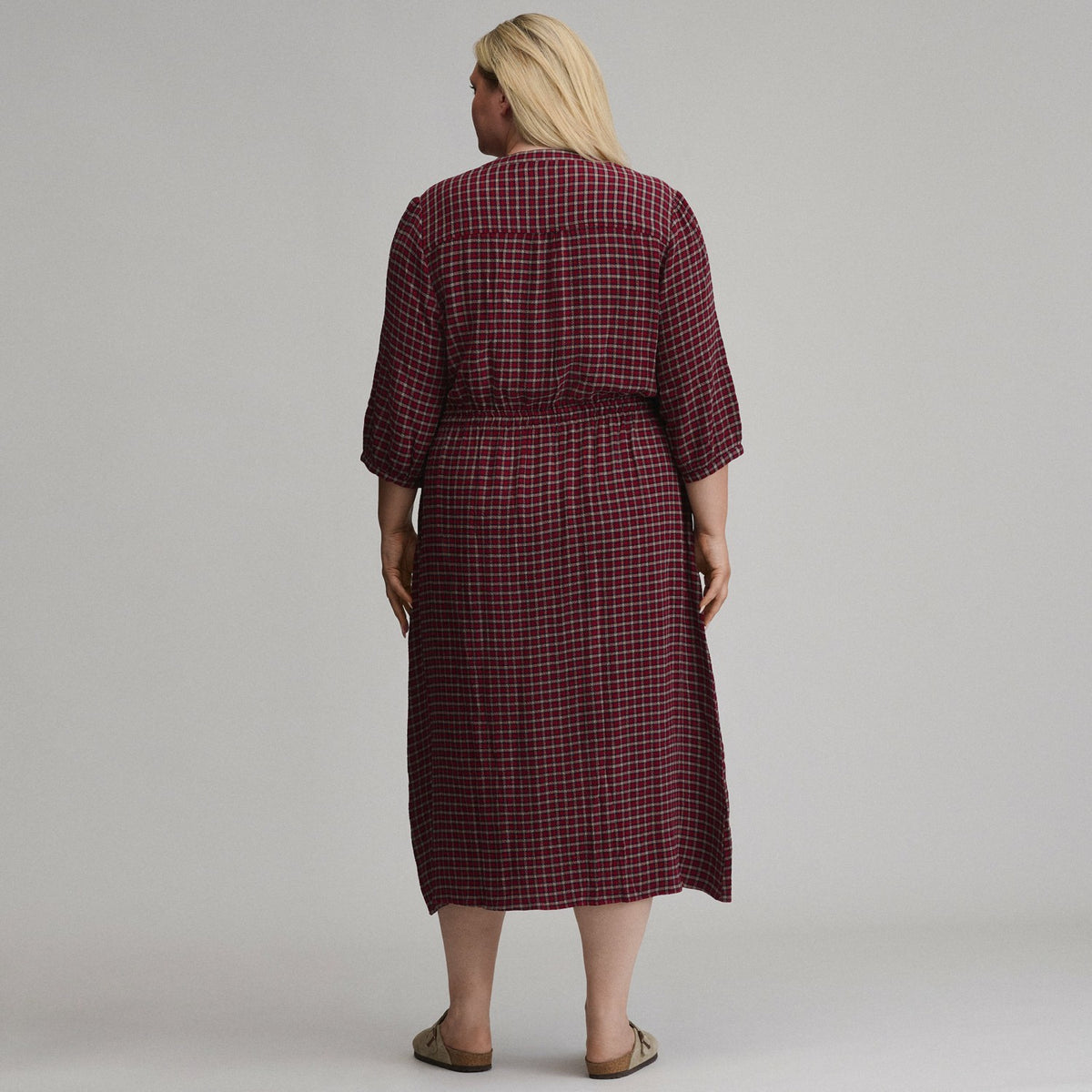 Women's Plaid Button Front Belted Midi Dress | Eddie Bauer