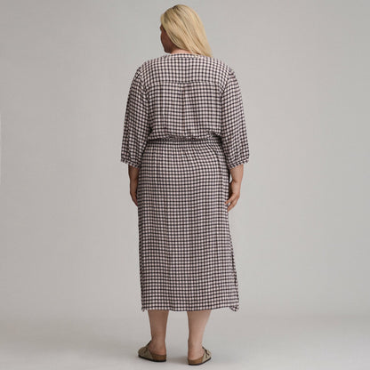 Women's Plaid Button Front Belted Midi Dress | Eddie Bauer