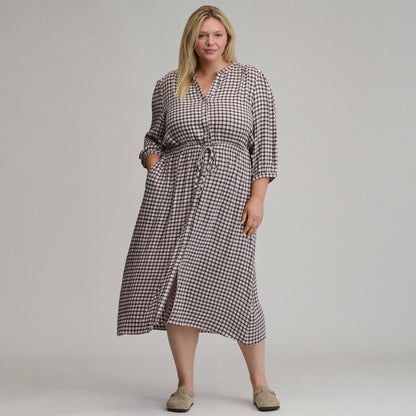 Women's Plaid Button Front Belted Midi Dress | Eddie Bauer