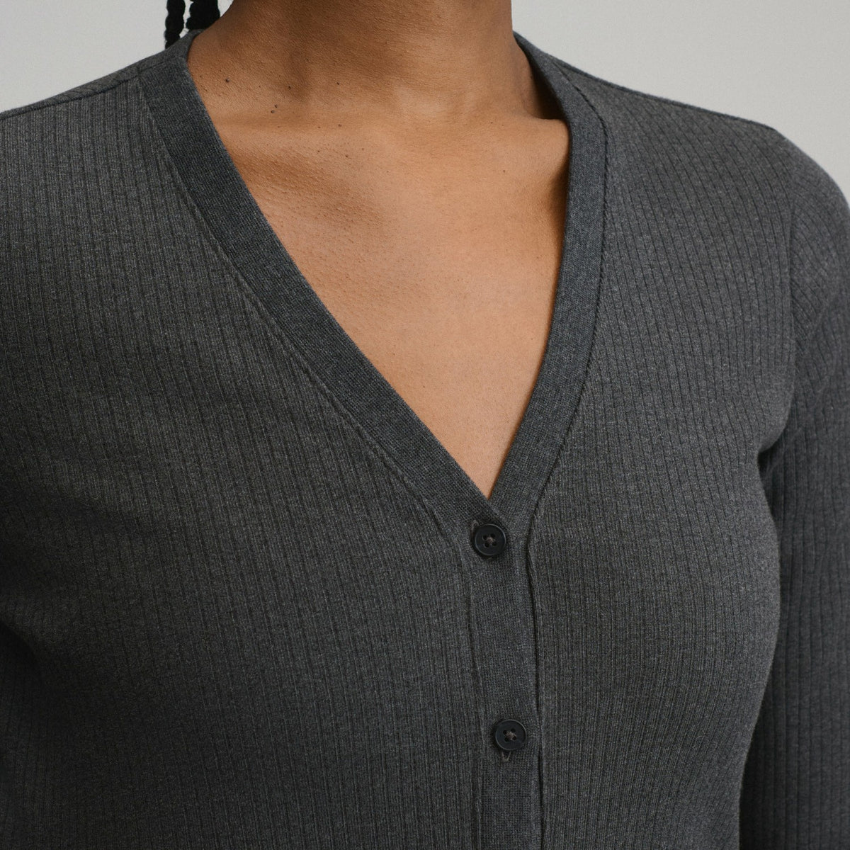 Women's Long-Sleeve Button Front Ribbed Knit Midi Dress | Eddie Bauer
