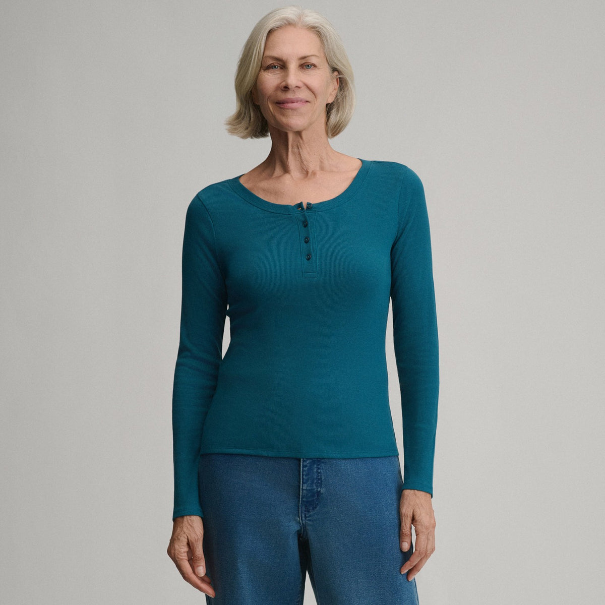 Women's Softline Rib Long-Sleeve Henley | Eddie Bauer