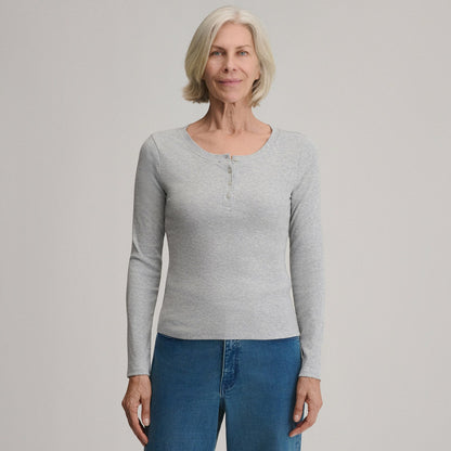 Women's Softline Rib Long-Sleeve Henley | Eddie Bauer