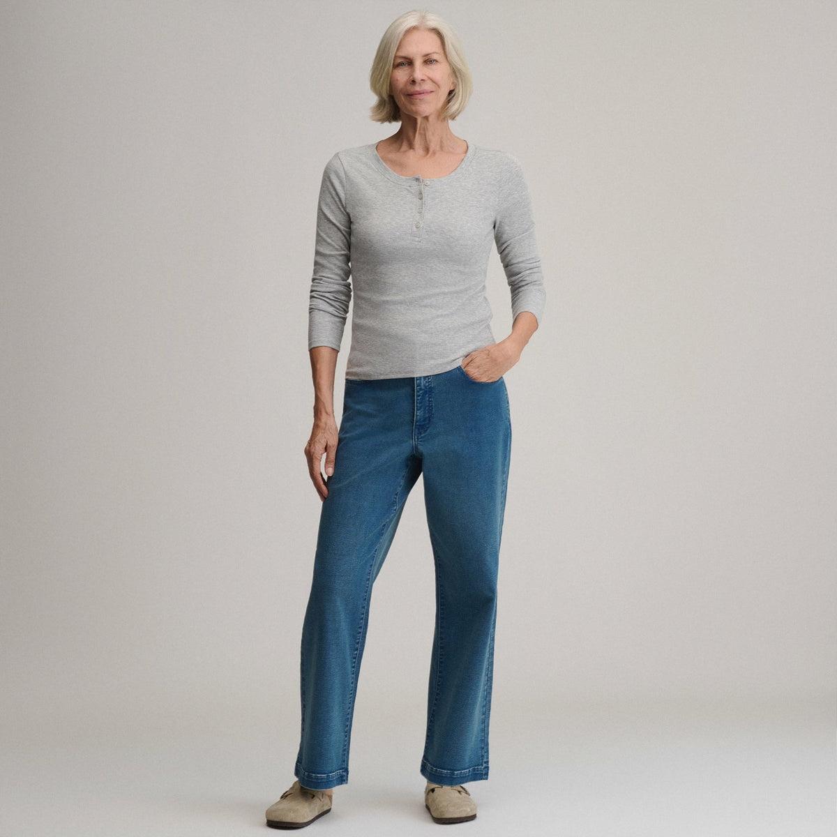 Women's Softline Rib Long-Sleeve Henley | Eddie Bauer