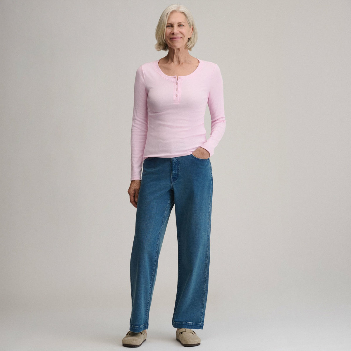 Women's Softline Rib Long-Sleeve Henley | Eddie Bauer