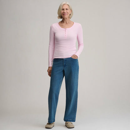 Women's Softline Rib Long-Sleeve Henley | Eddie Bauer