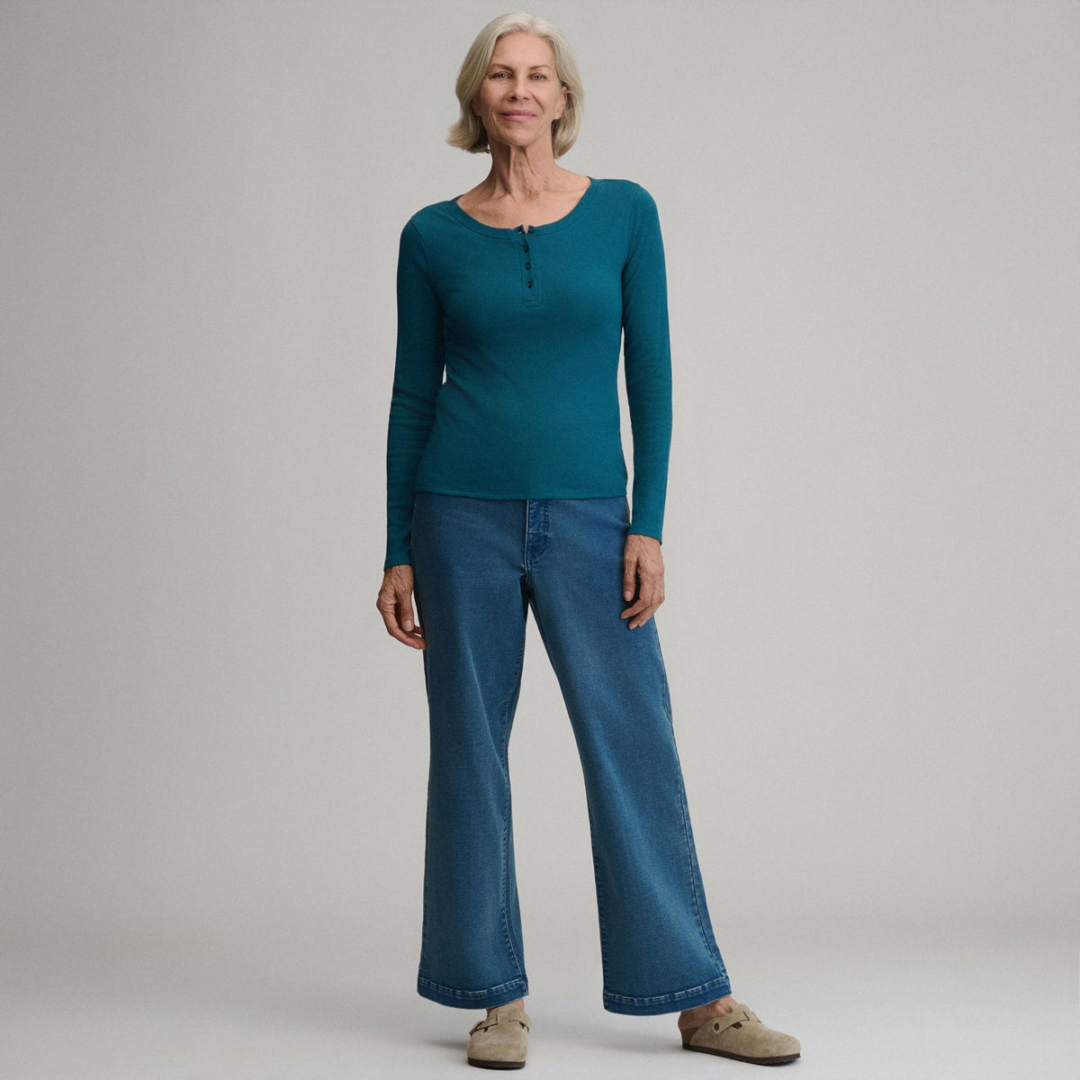 Women's Softline Rib Long-Sleeve Henley | Eddie Bauer