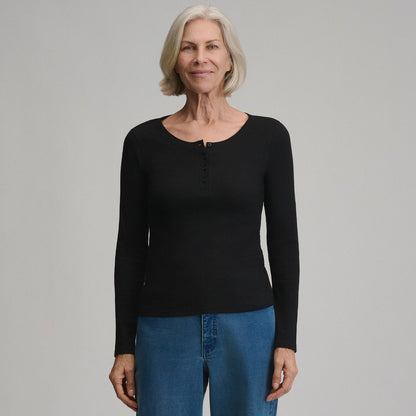 Women's Softline Rib Long-Sleeve Henley | Eddie Bauer