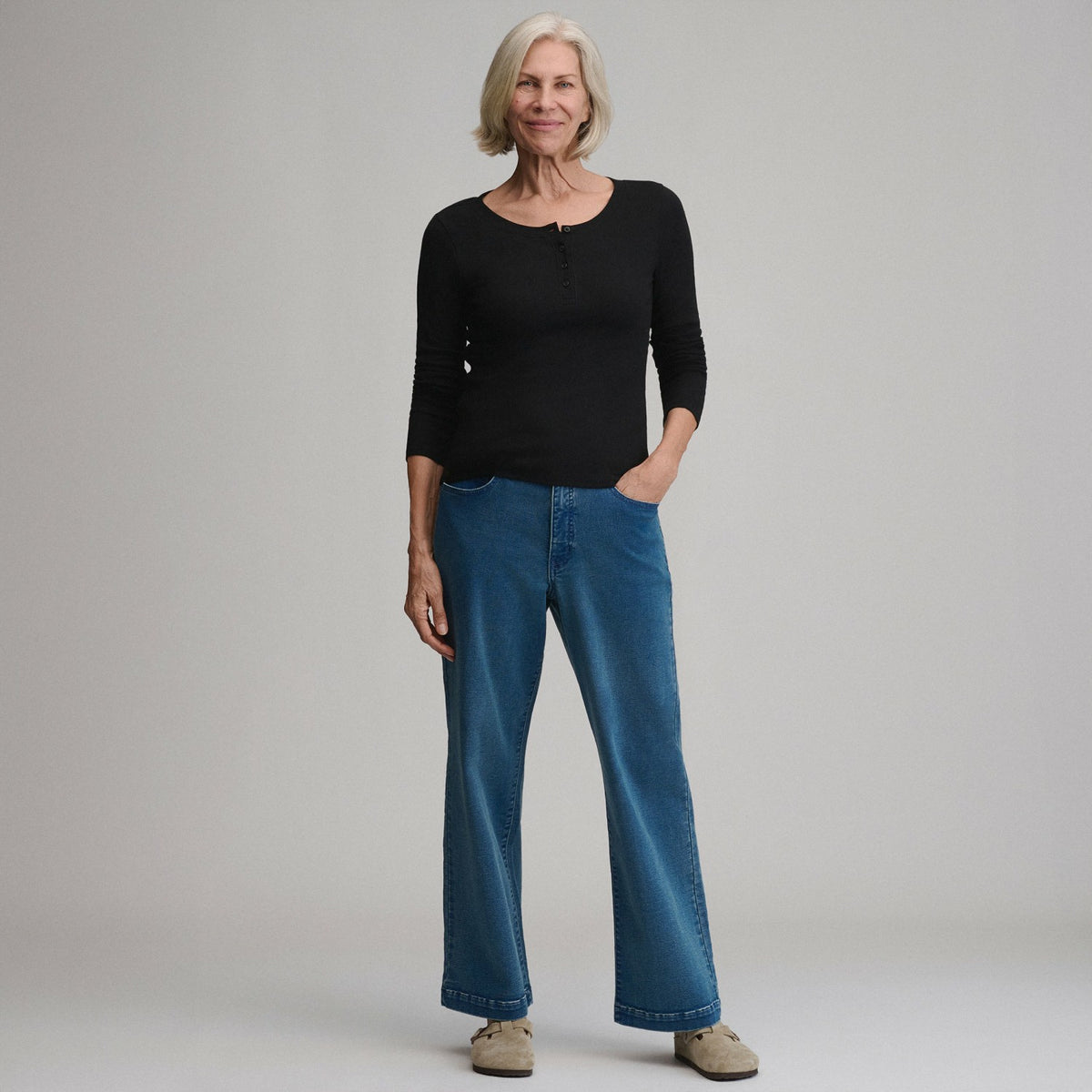 Women's Softline Rib Long-Sleeve Henley | Eddie Bauer