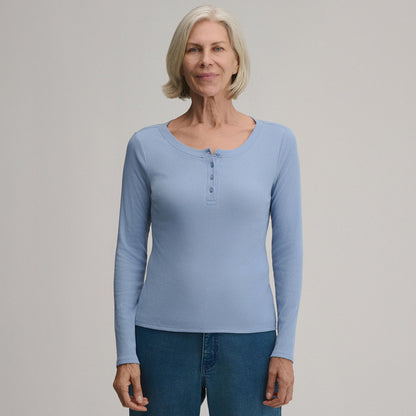 Women's Softline Rib Long-Sleeve Henley | Eddie Bauer