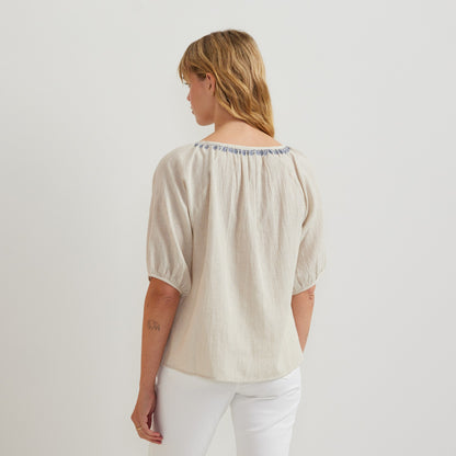Women's Embroidered Trim SS Shirt | Eddie Bauer