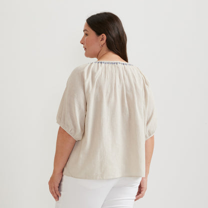 Women's Embroidered Trim SS Shirt | Eddie Bauer