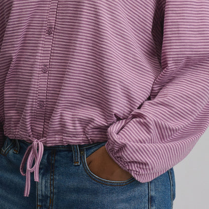 Women's Long-Sleeve Button Front Drawstring Hem Top | Eddie Bauer