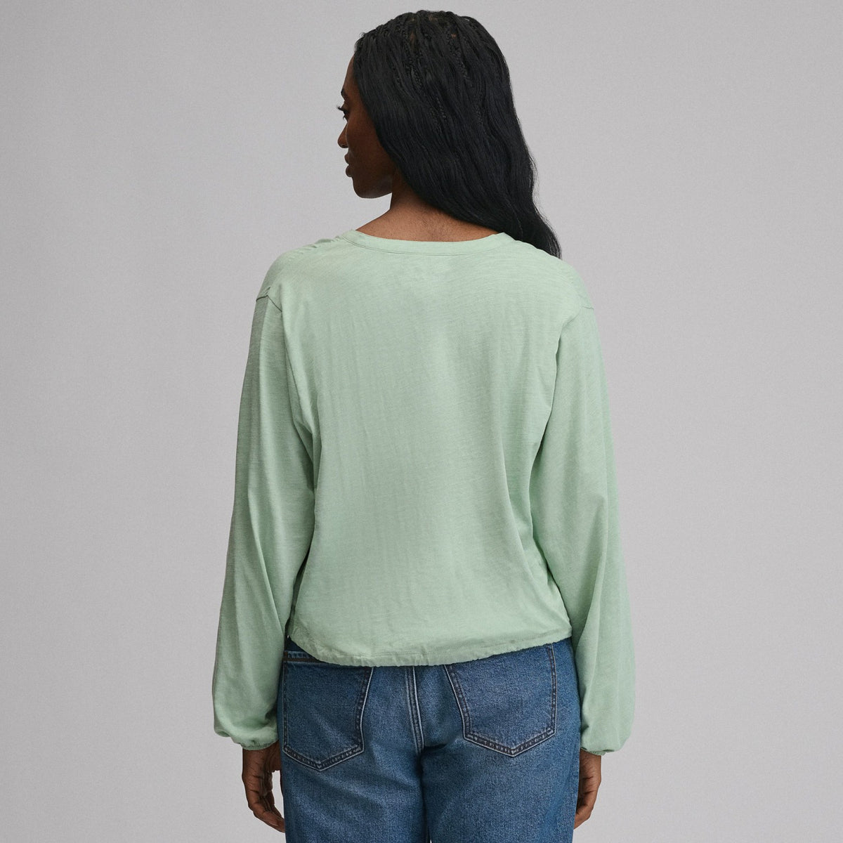 Women's Long-Sleeve Button Front Drawstring Hem Top | Eddie Bauer