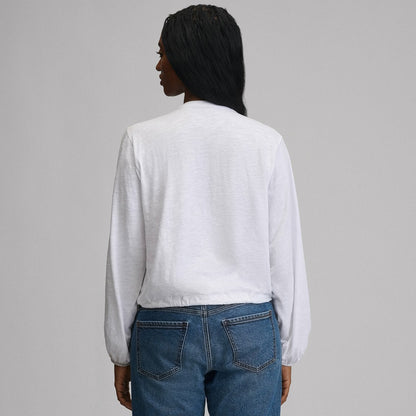 Women's Long-Sleeve Button Front Drawstring Hem Top | Eddie Bauer