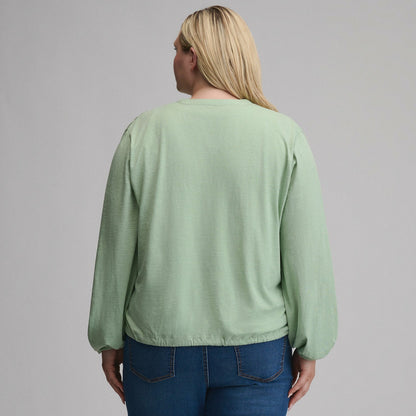 Women's Long-Sleeve Button Front Drawstring Hem Top | Eddie Bauer