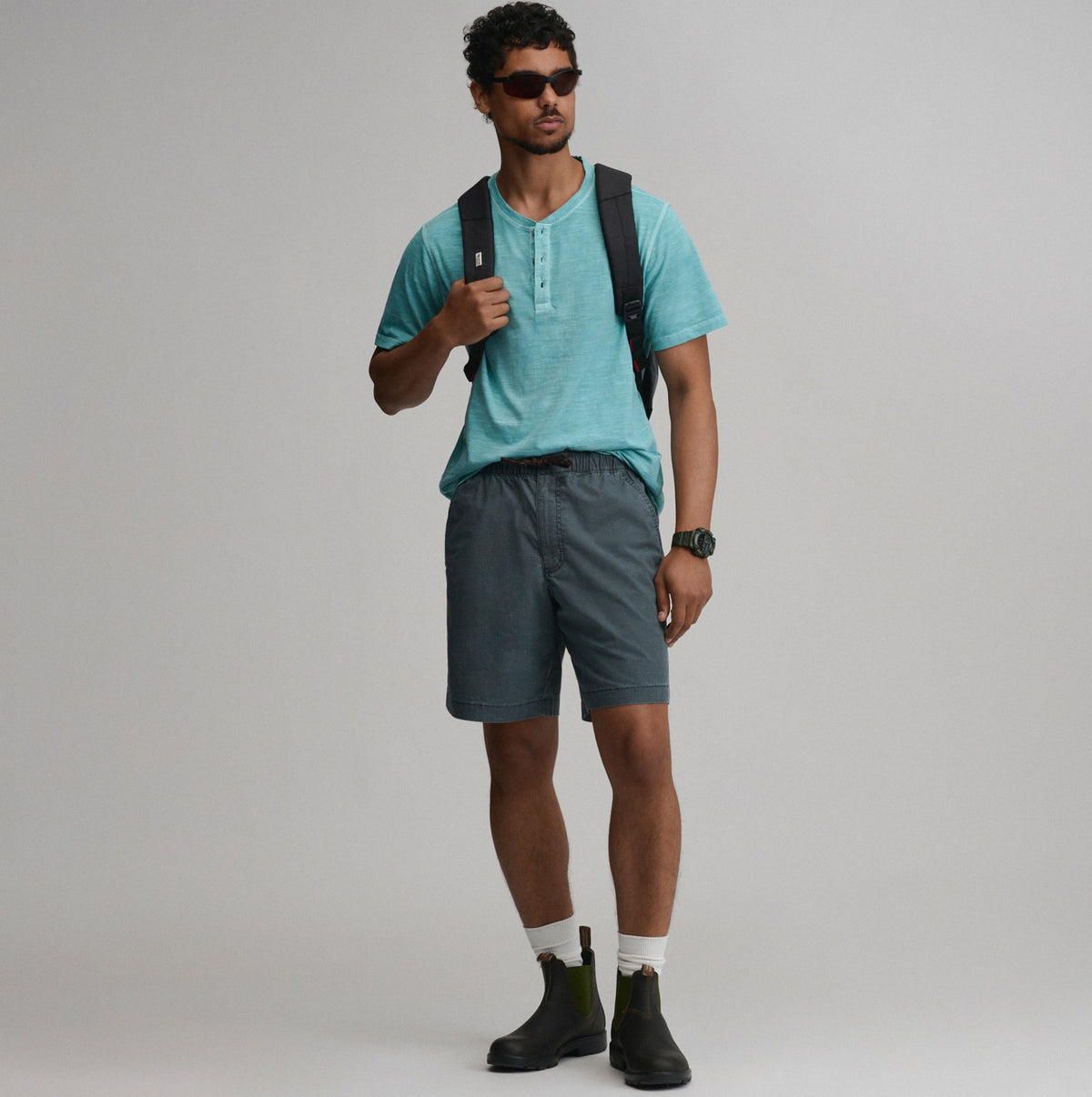 Men's SS Sunwashed Cotton Henley | Eddie Bauer
