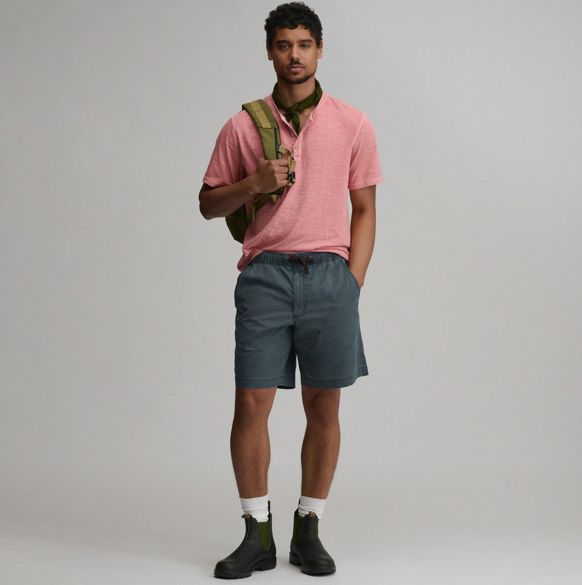 Men's SS Sunwashed Cotton Henley | Eddie Bauer